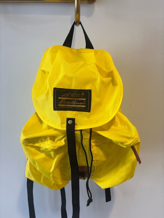 Eddie Bauer Handbags - Eddie Bauer Yellow Nylon Daypack Backpack Lightweight Adjustable Straps Hiking